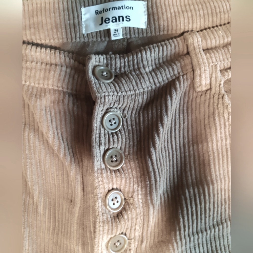 Reformation - Cynthia Buttom Fly High Rise Corduroy size 31
